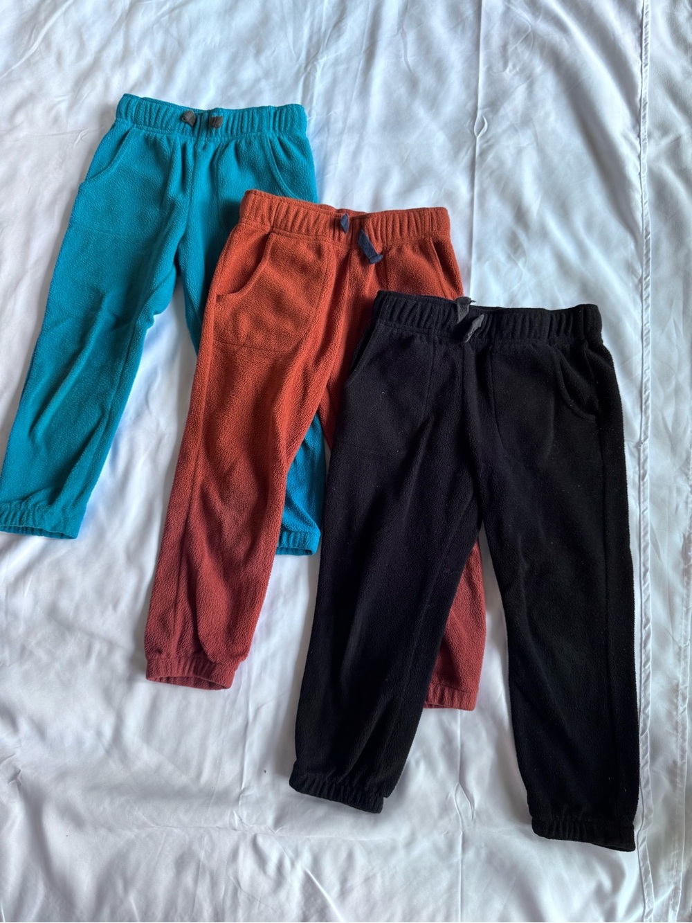 Cat & Jack Fleece Jogger Pants Lot Boys Size 4T Blue Orange Black